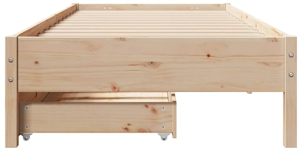 Cama sem colchão 75x190 cm madeira de pinho maciça