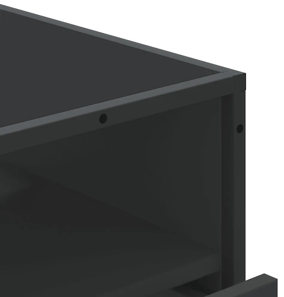 Cómoda com 4 Gavetas 70x41x83,5 cm deriv. madeira preto