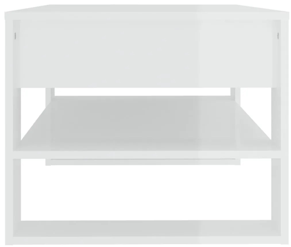 Mesa de centro 102x55x45 cm madeira processada branco brilhante