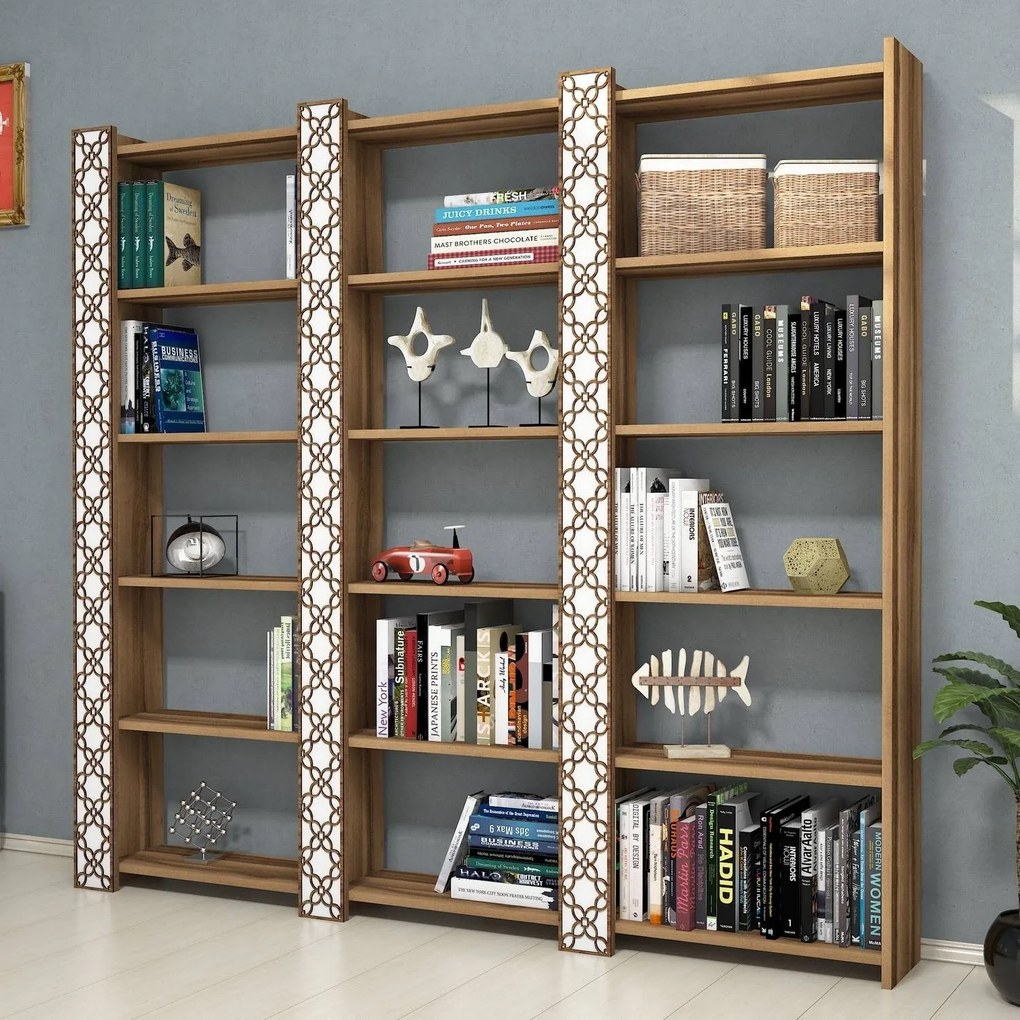 **** Estante City – Nogueira e Branco – 184,6 cm x 170 cm x 24,2 cm
*