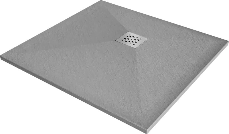 Mexen Stone+ base de duche quadrada em compósito 70 x 70 cm, cinza-betão - 44617070