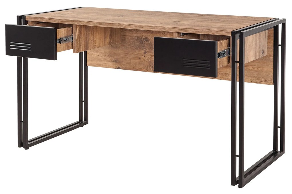 Secretária Cosmo – Pinho Atlântico Preto – 139x75x60 cm