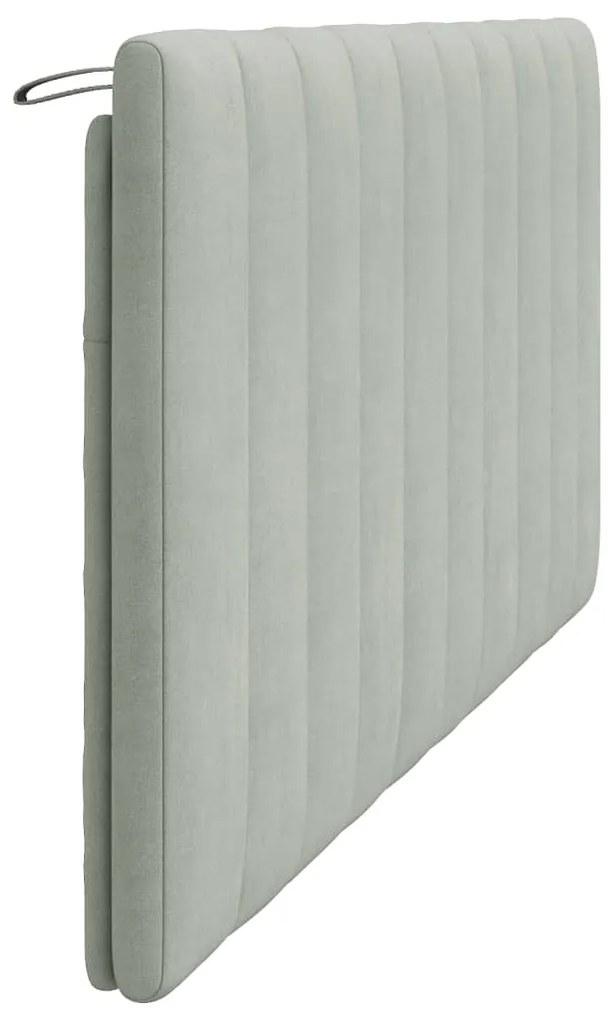 Almofadão de cabeceira 180 cm veludo cinzento-claro