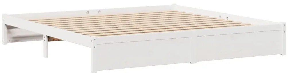 Cama com estante sem colchão 180x200 cm pinho maciço branco