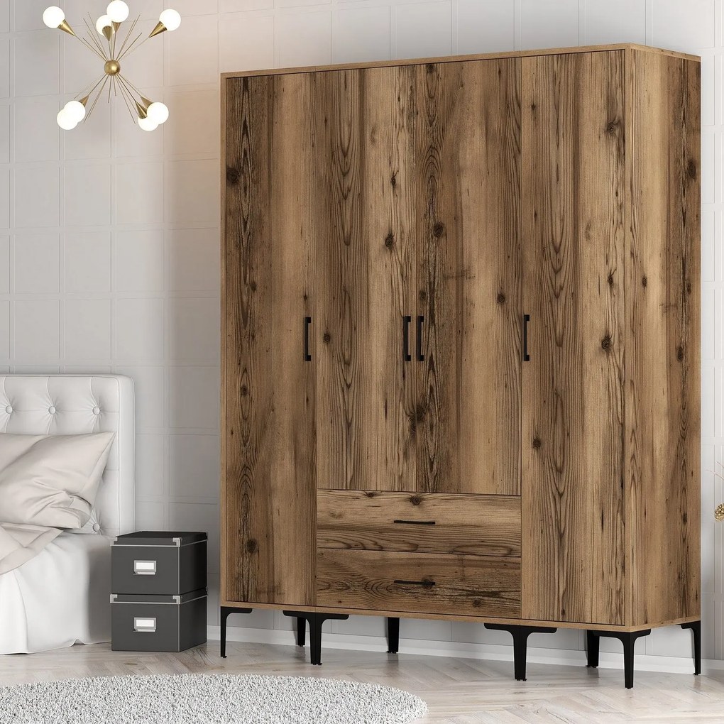 Roupeiro Kumsal STS – Nogueira – 160x47,5x201,4 cm
