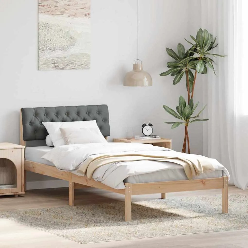vidaXL Estrutura da cama castanho e cinzento-escuro 90 x 190 cm