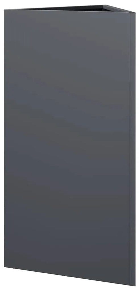 Vaso/floreira de jardim triangular 40x34,5x70 cm aço antracite