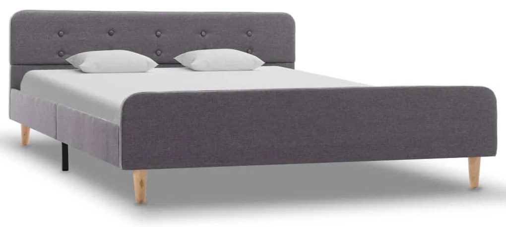 Estrutura de cama em tecido 160x200 cm cinzento-claro