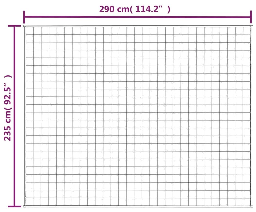 Manta pesada 15 kg 235x290 cm tecido azul