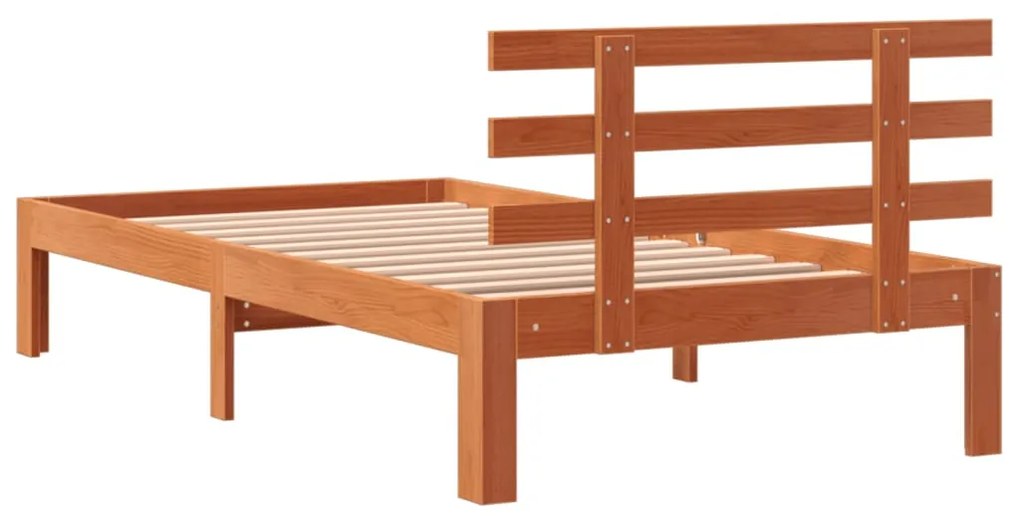 Cama sem colchão 90x200 cm pinho maciço castanho-mel