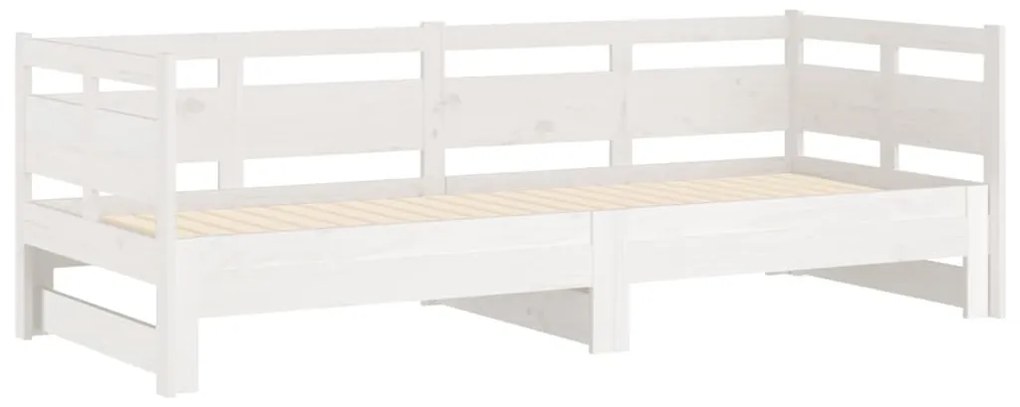 Estrutura sofá-cama de puxar 2x(80x200) cm pinho maciço branco