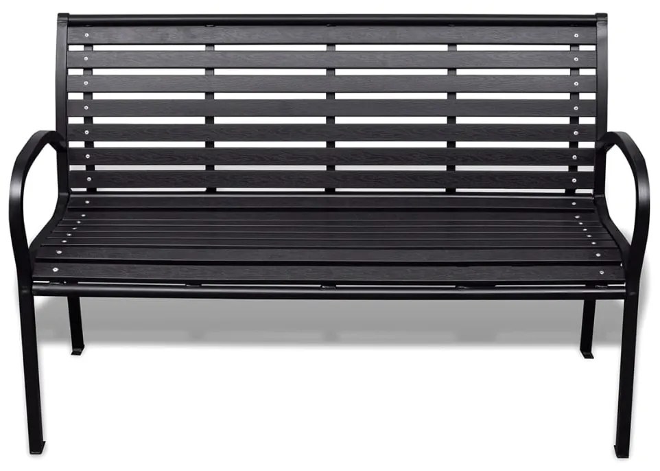 Banco de jardim 125 cm aço e WPC preto
