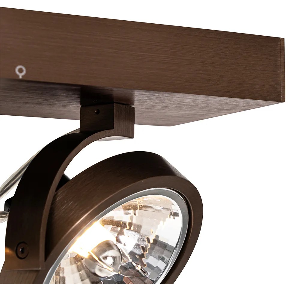 Projetores de teto design bronze escuro rotativos e inclináveis 2 luzes - Go Design
