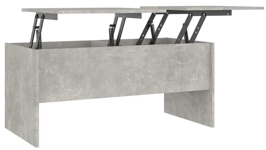 Mesa de centro 102x50,5x46,5cm madeira processada cinza cimento