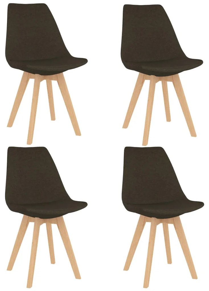 vidaXL Cadeiras de jantar 4 pcs tecido castanho-escuro