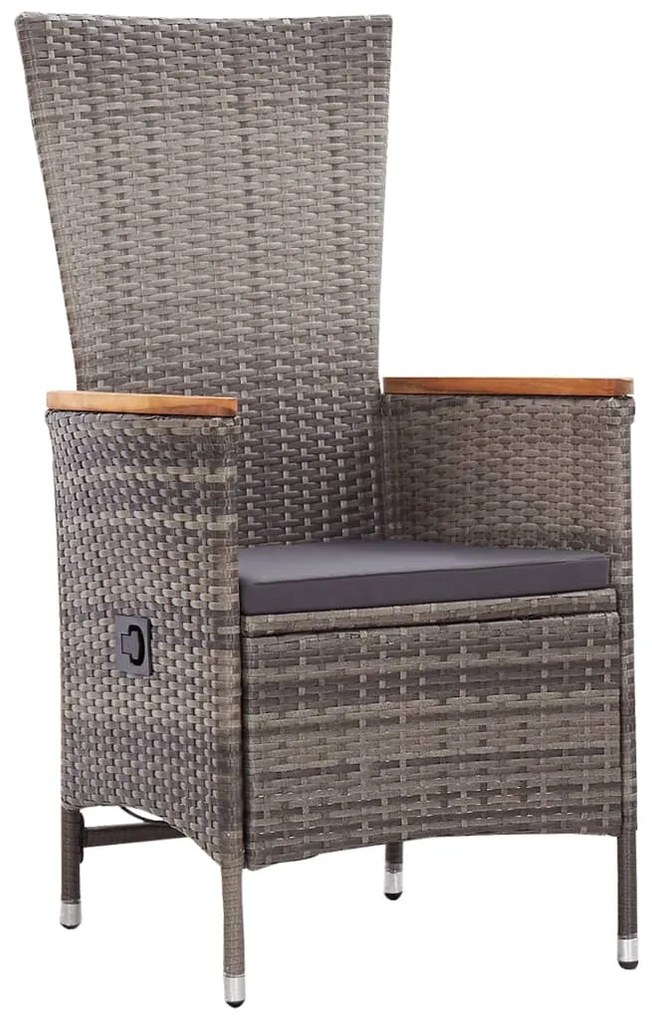 3 pcs conjunto de jantar para jardim cinzento