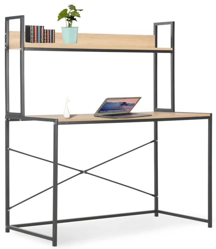vidaXL Secretária de computador 120x60x138 cm preto e carvalho