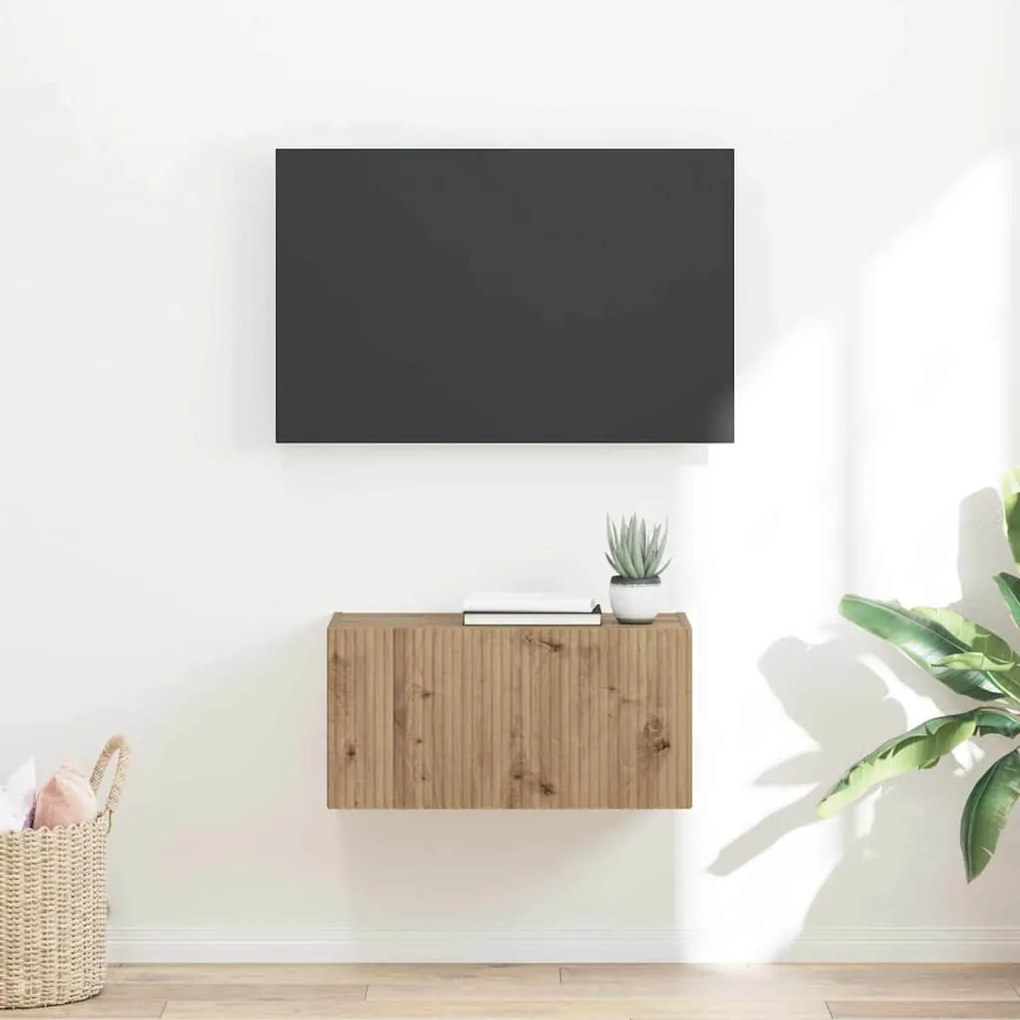 vidaXL Armário de TV de Parede Carvalho Artesanal 60 x 31 x 29.5 cm