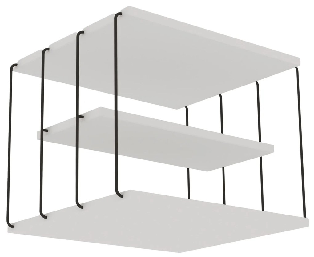 Mesa de Apoio Lifon – Branco/Preto – 50x33x40 cm