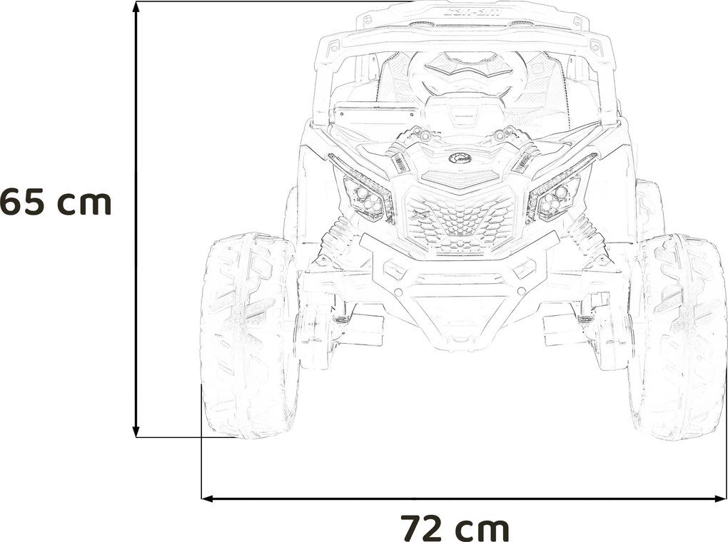 Buggy elétrico para Crianças ATV CAN-AM Maverick 24V 4×4 Rodas Espuma EVA, Assento couro ecológico Preto, Caqui