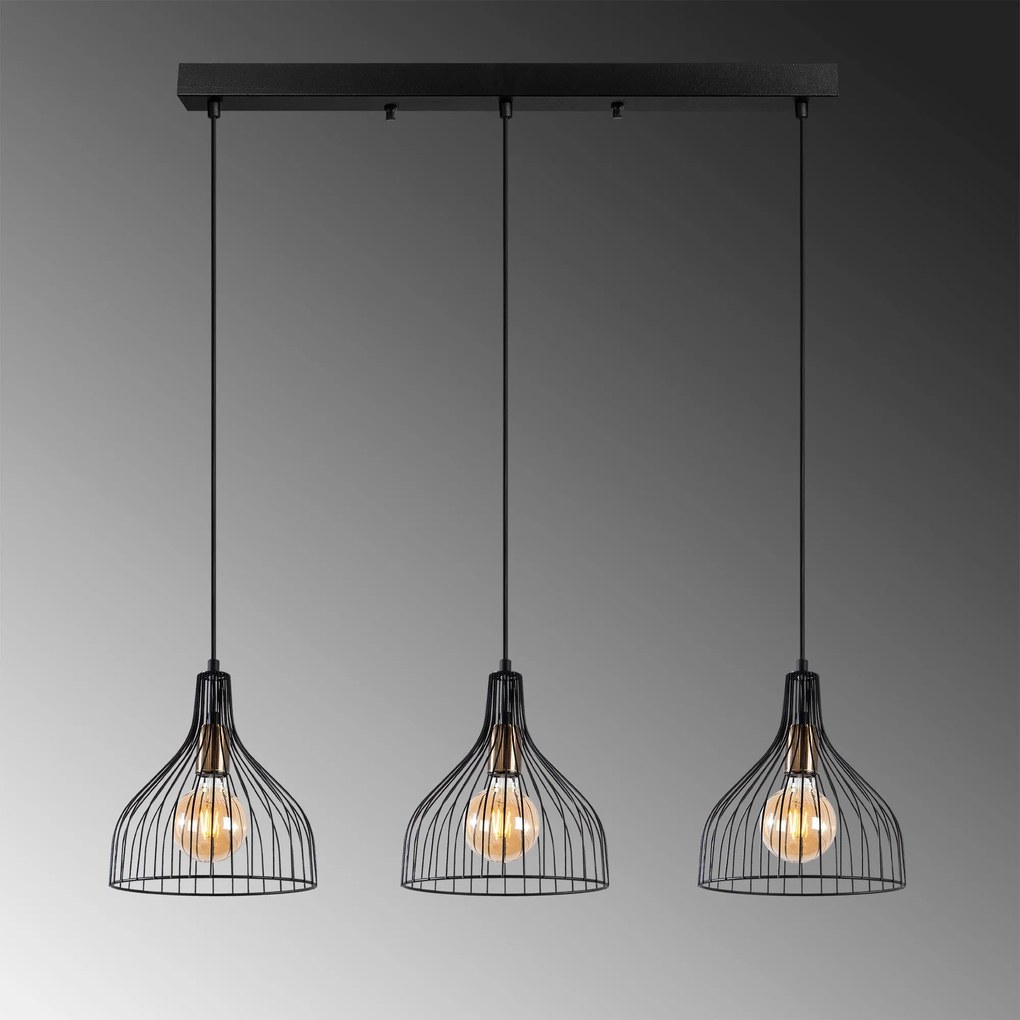 Candeeiro de Teto Cafu – Preto Antigo – 94 x 25 x 121 cm