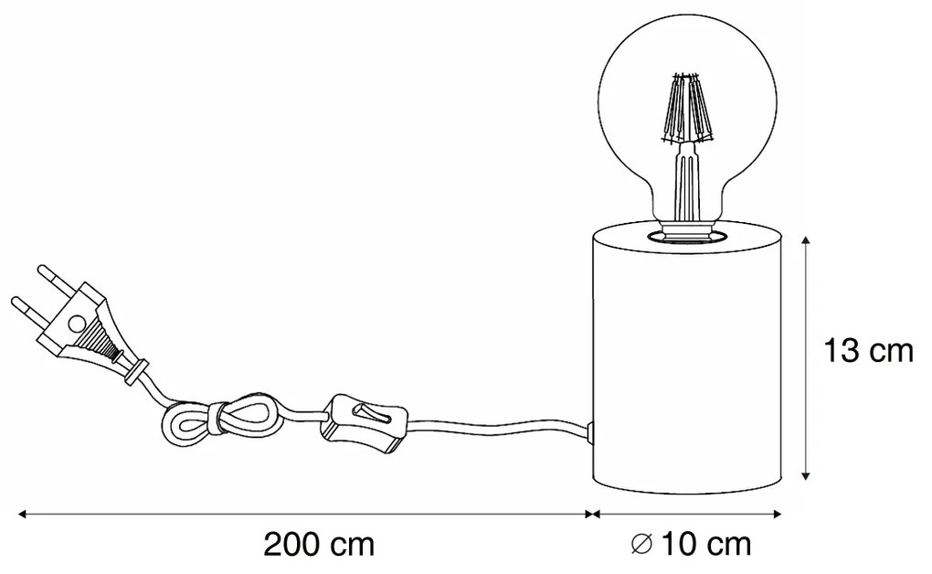 Candeeiro de Mesa Moderno Preto 13cm - Cylinder Moderno