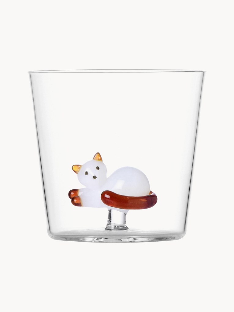 Copo em borosilicato artesanal Tabby Cat