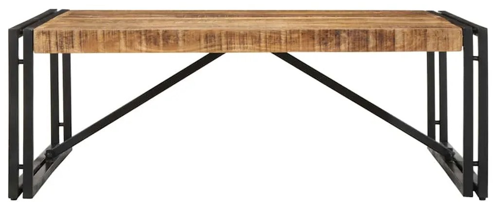 Mesa de centro 100x100x35 cm madeira de mangueira áspera maciça