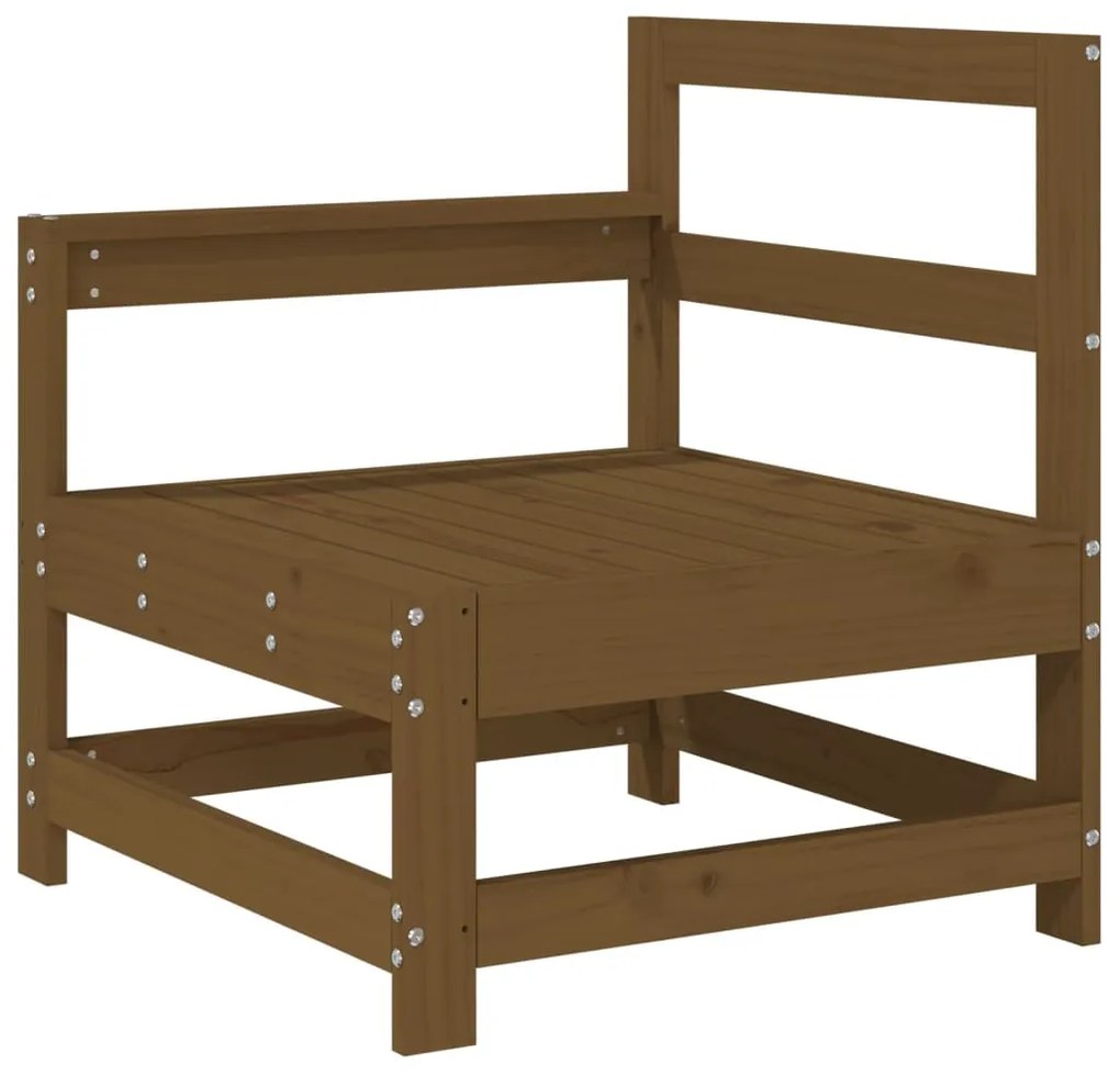 7 pcs conjunto lounge jardim madeira pinho maciça castanho-mel