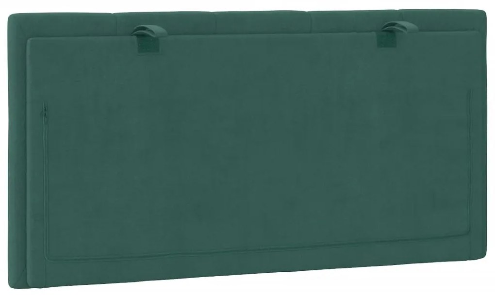 Almofadão de cabeceira 100 cm veludo verde-escuro