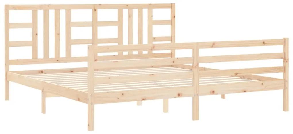 Estrutura de cama com cabeceira 200x200 cm madeira maciça