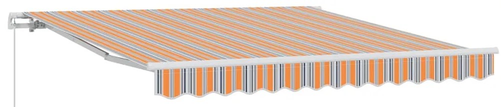 Toldo Retrátil Manual com Listras Multicoloridas 350x250 cm
