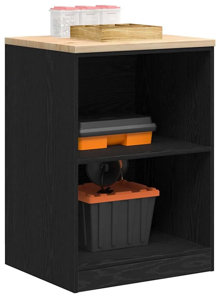 Armário de arrumação de garagem Preto 60x51x85 cm