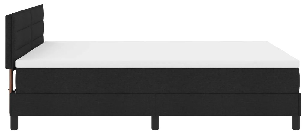 Cama Box Spring com Colchão Preto 140x190 cm Tecido