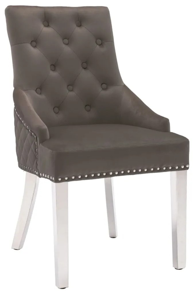 vidaXL Cadeira de jantar veludo cinzento-escuro