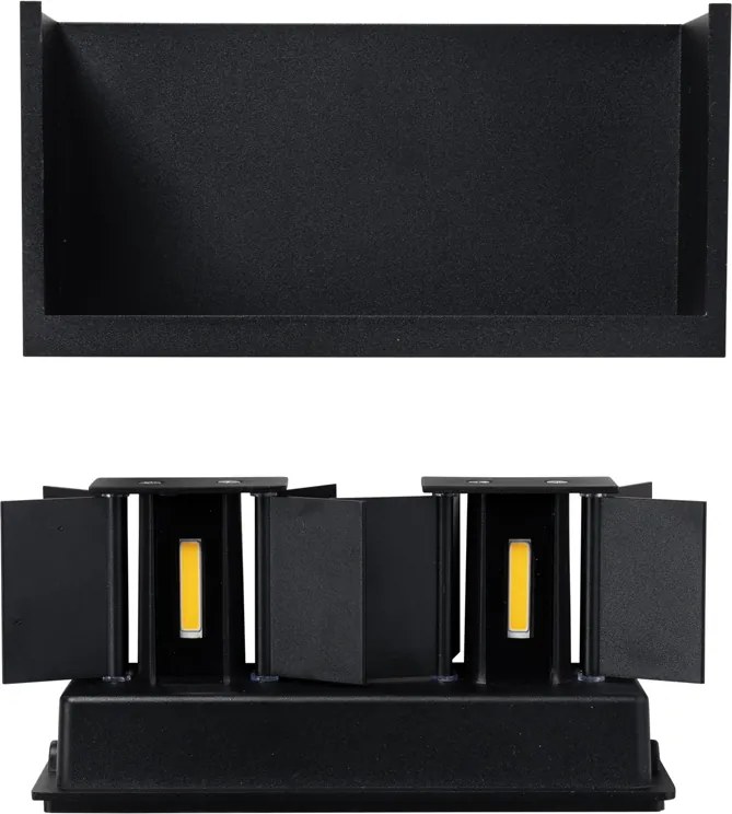 Candeeiro de Parede Exterior Preto c/ LED Integrado 4 Luzes IP54 - Edwin