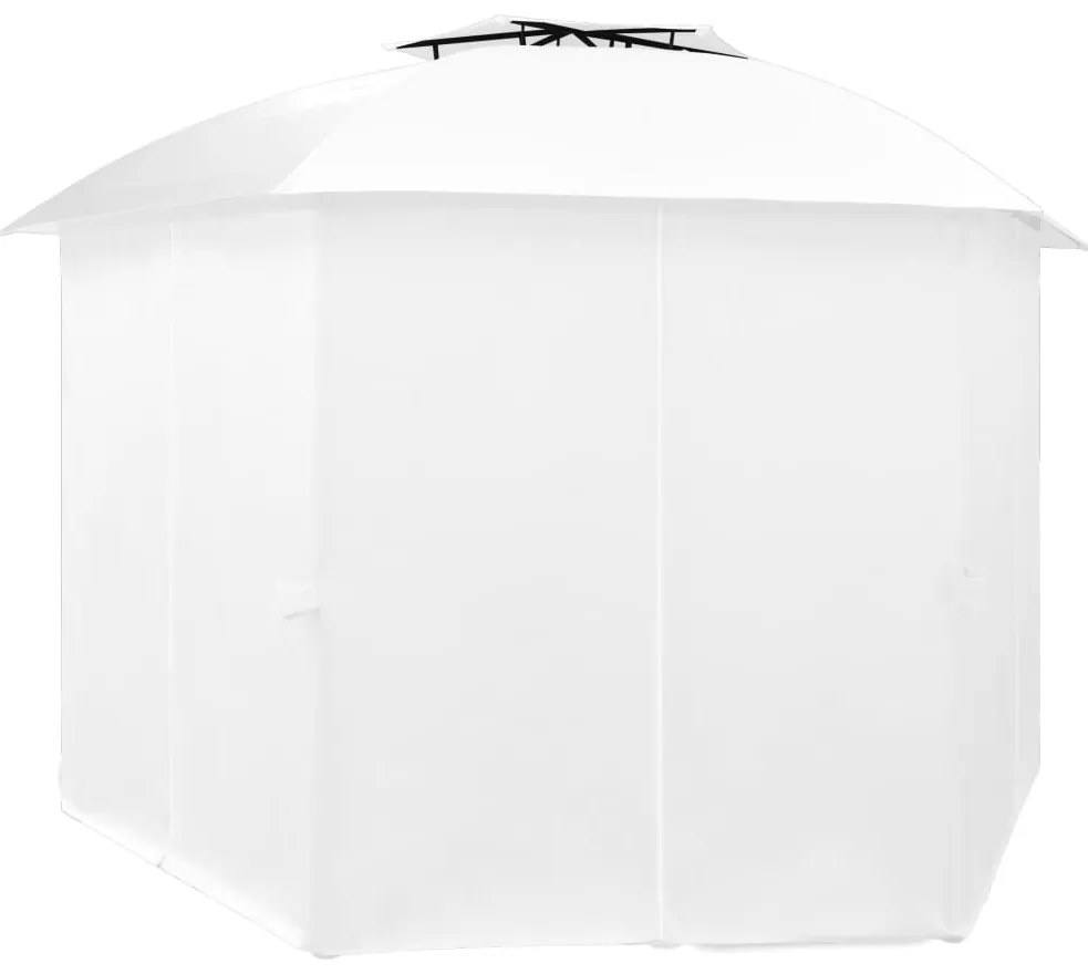Tenda de jardim com cortinas 360x312x265 cm 180 g/m² branco