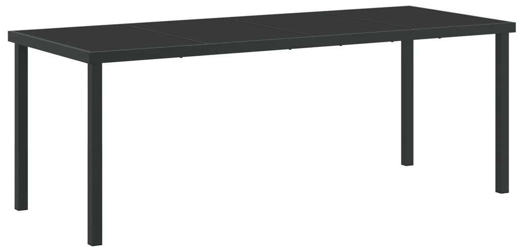 Conjunto de Jantar de 9 Peças Preto Rattan Poliéster