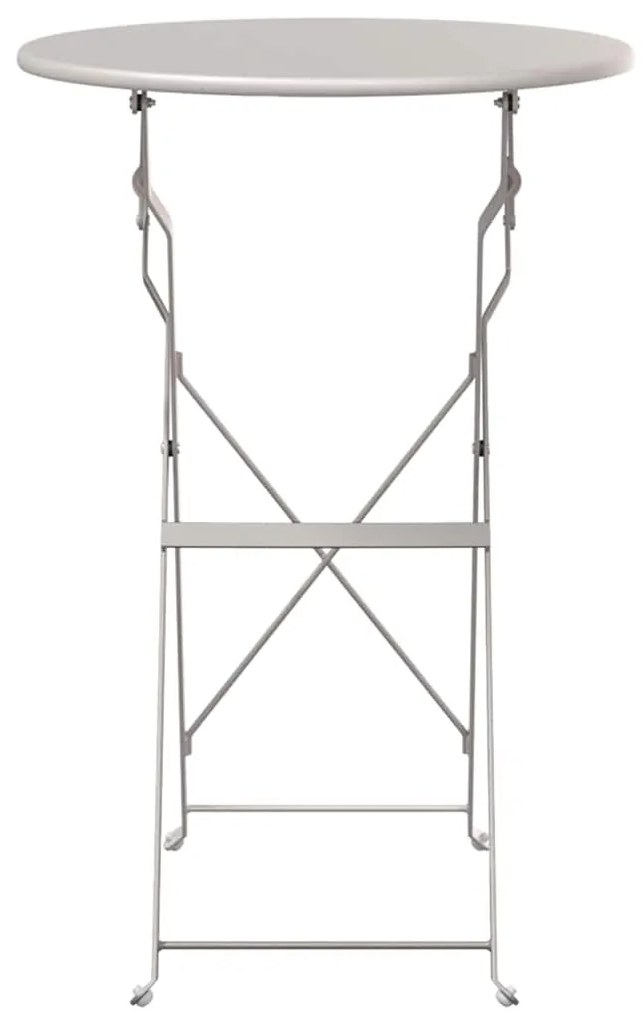 Mesa Bistro Dobrável Bege Ø50 x 71 cm em Aço Galvanizado