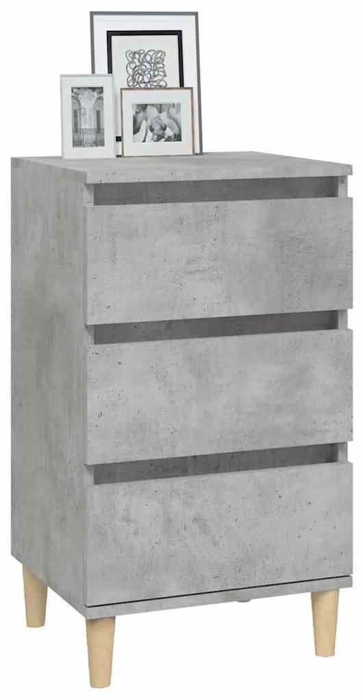 Mesa de cabeceira 40x35x70 cm derivados madeira cinza cimento