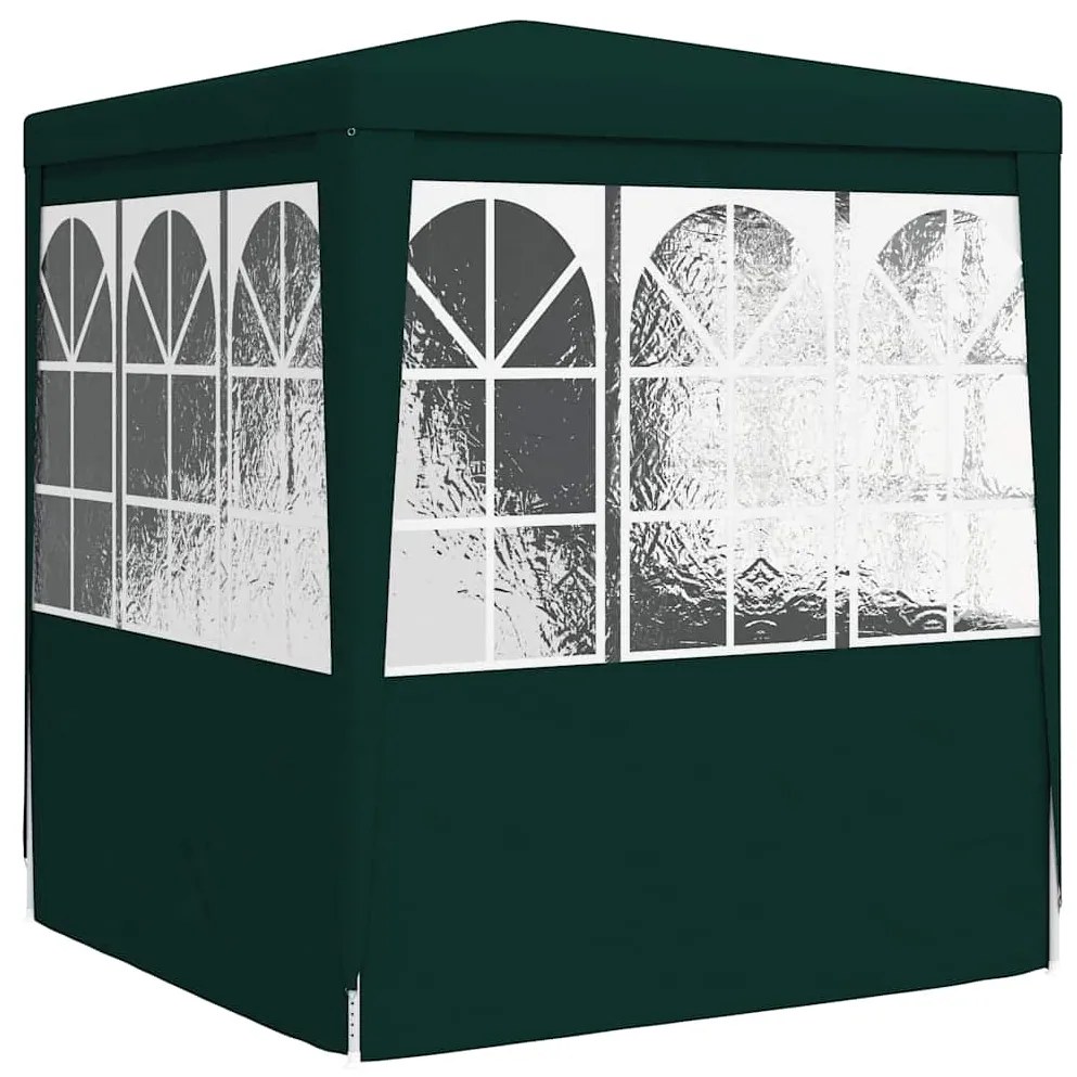 Tenda festas profissional c/ paredes laterais 2x2m 90g/m² verde