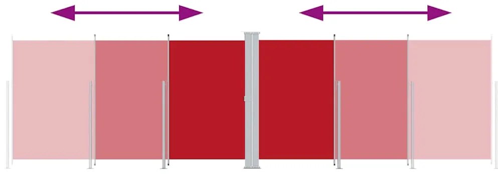 Toldo lateral retrátil 220x600 cm vermelho