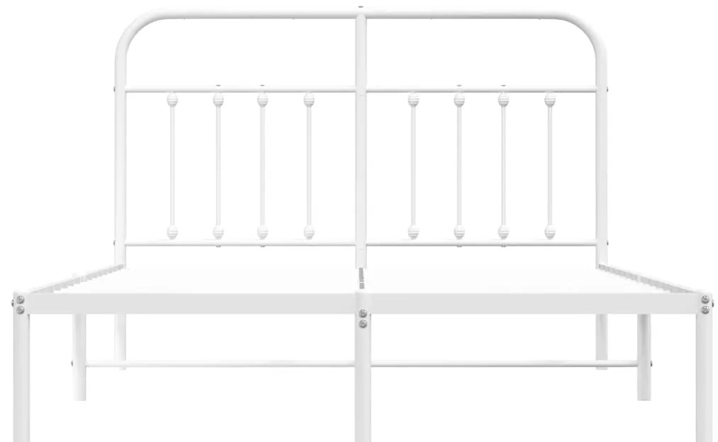 Estrutura de cama com cabeceira 150x200 cm metal branco