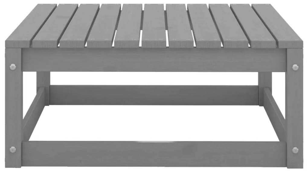 4 pcs conjunto lounge de jardim pinho maciço cinzento