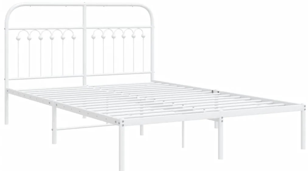 Estrutura de cama com cabeceira 140x190 cm metal branco
