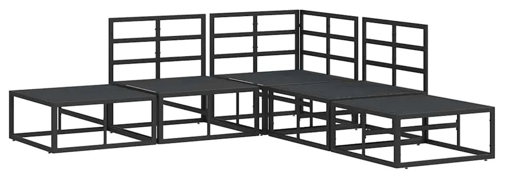 Conjunto de Sofá de Jardim 5 pcs Preto 211,5 x 211,5 x 71 cm