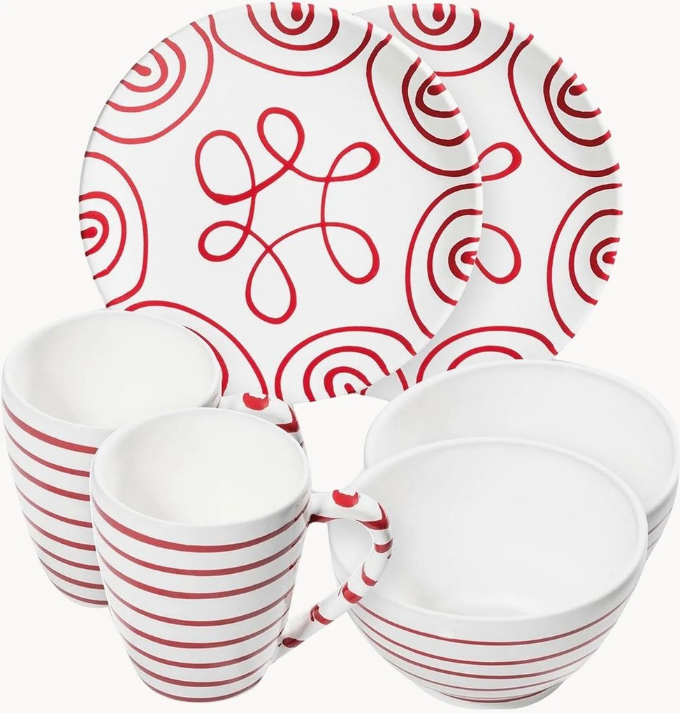 Conjunto de pequeno-almoço artesanal Rotgeflammt, 2 pessoas, conjunto de 6