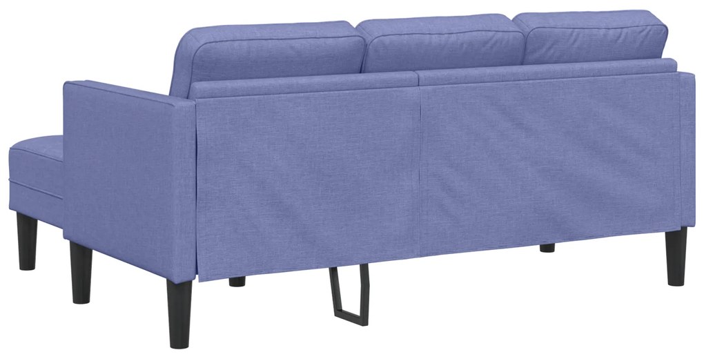 Conjunto de Sofá de 2 Peças com Almofadas Azul Jeans Tecido