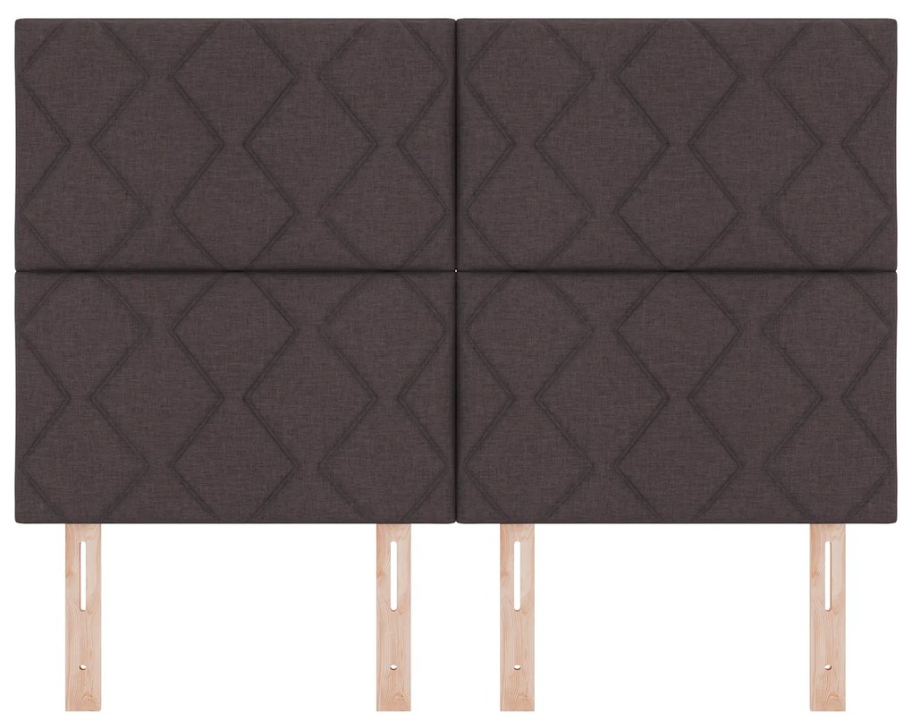 Cabeceira Design de Blocos de Diamante Castanha 140 cm Tecido
