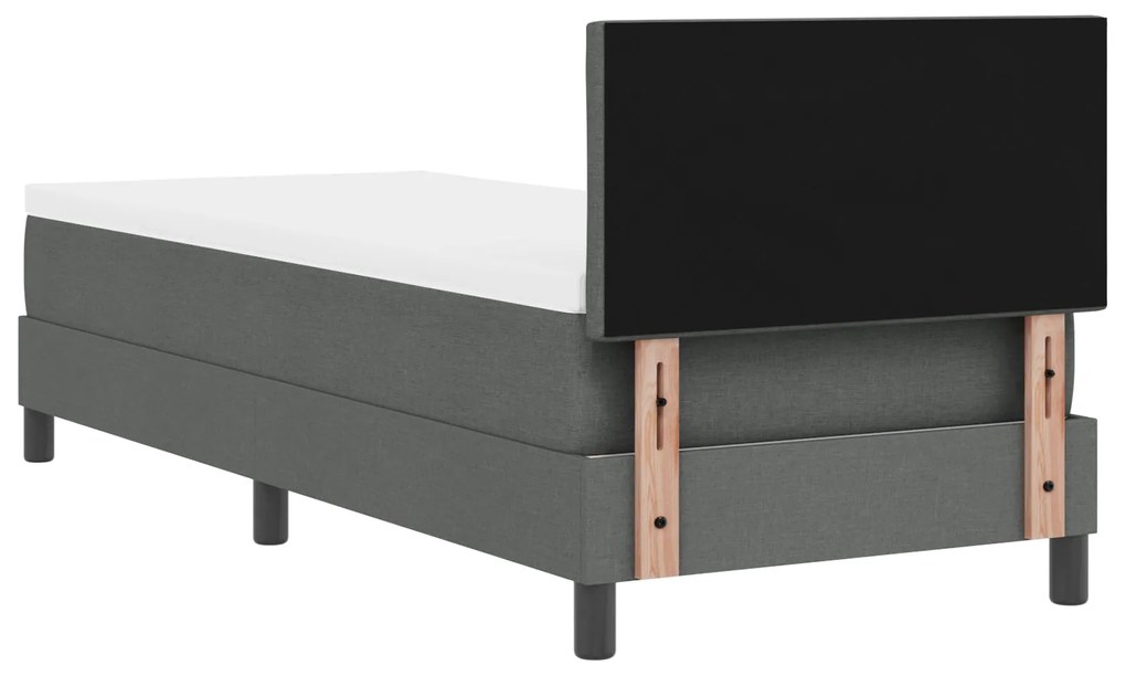 Cama Box com Colchão Cinza Escuro 80x200 cm Tecido